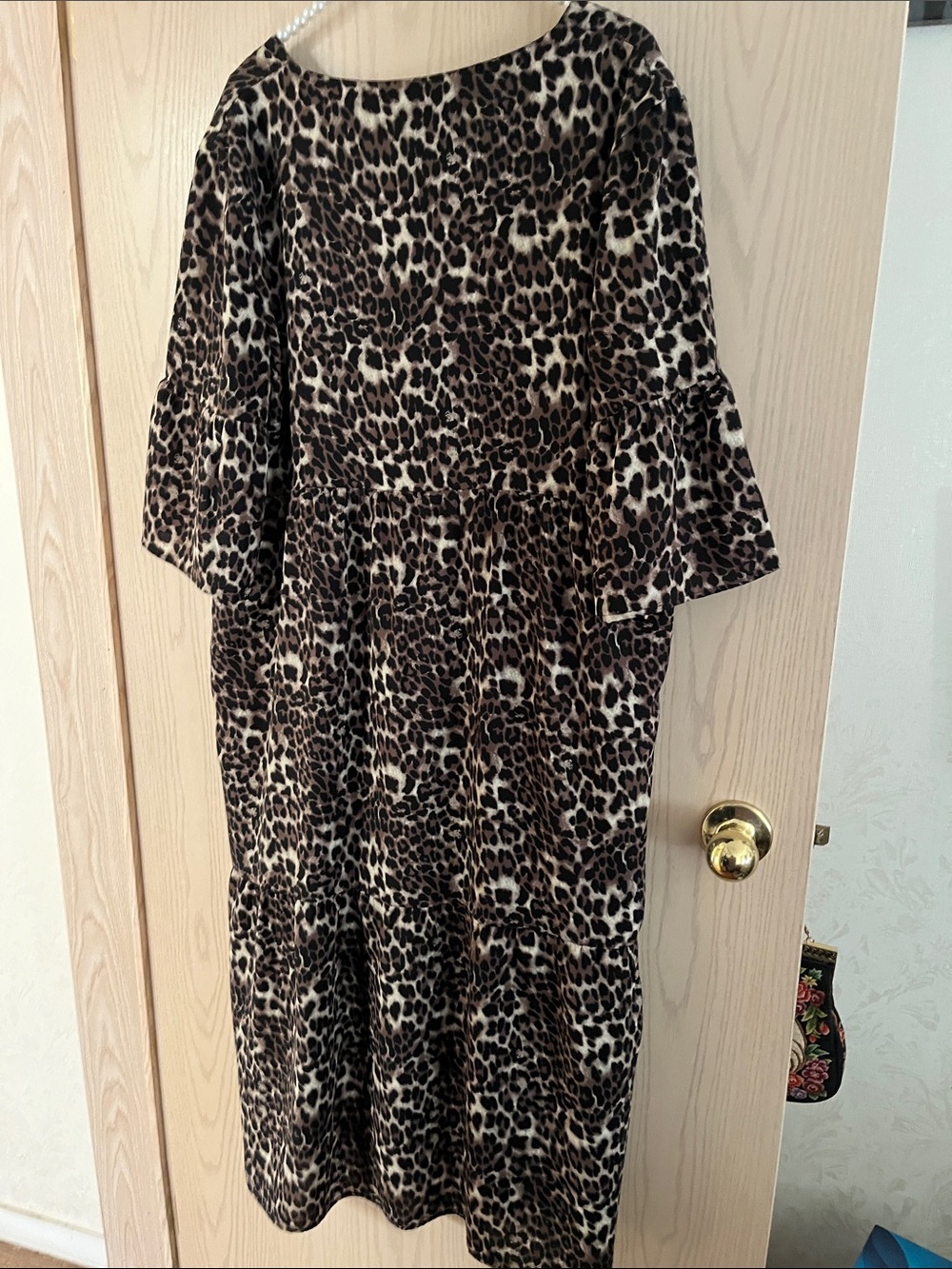 Park & Fifth Leopard Print Midi Dress in Brown and Black - Picture 8 of 13